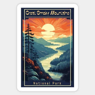 Great Smoky Mountains national park vintage travel poster Sticker